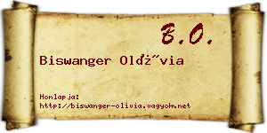 Biswanger Olívia névjegykártya